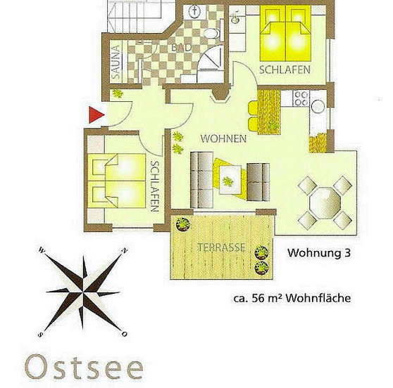 Ferienwohnung in Gro&szlig;enbrode - Haus Meerblick Whg. 3 - Grundriss