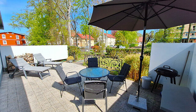 Ferienwohnung in Heringsdorf - Brinkmannhaus Anna Whg 1 - fein und praktisch - fast am Strand, Terrasse, Grill - Bild 9