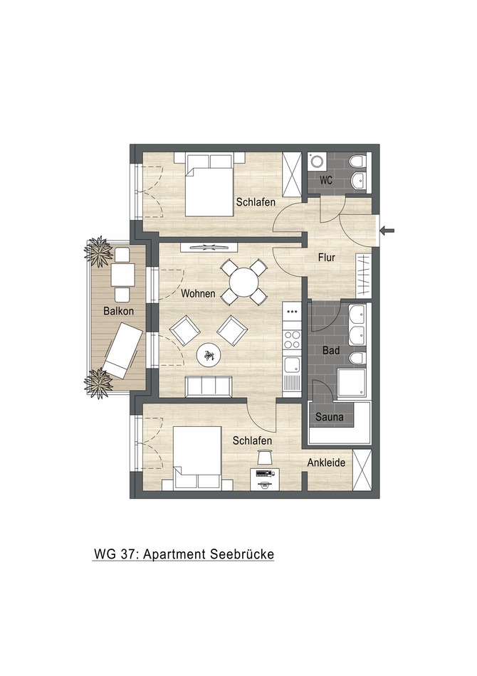 Ferienwohnung in K&uuml;hlungsborn - Ferienwohnung Seebr&uuml;cke - Riviera K&uuml;hlungsborn - Bild 14