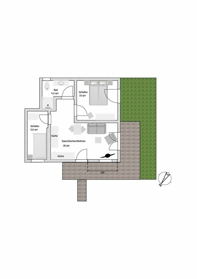 Ferienwohnung in Gr&ouml;mitz - Haus Seepferdchen - Whg. 4 - Bild 6